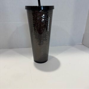 Starbucks Black Sequin Tumbler with Straw